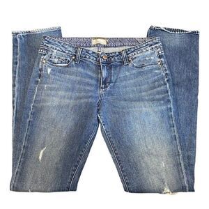 Paige jeans Womens size 31 low rise skinny Leg Jeans distressed